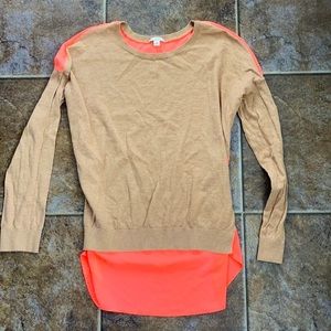 Gap Camel & Coral Lightweight Spring Sweater